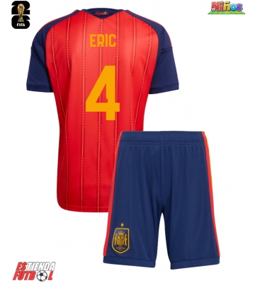 España Eric Garcia #4 Primera Equipación Niños Mundial 2026 Manga Corta (+ Pantalones cortos)